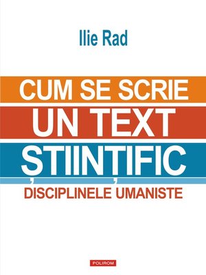 cover image of Cum se scrie un text ştiinţific